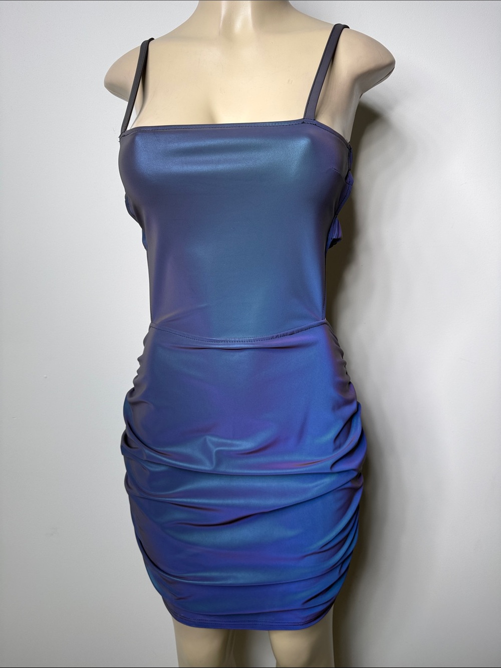 SHEIN blue and purple irridescent mini dress